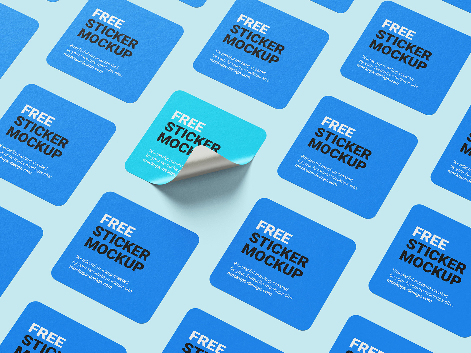 Free Square Sticker Mockup Set With Rounded Corners The Free Mockup