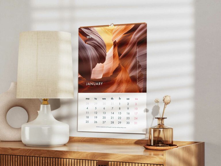 Wall Calendar Free Mockup The Free Mockup