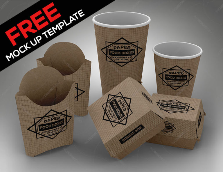 Download FREE Fast Food Set PSD Mock Up Template | Free Mockup