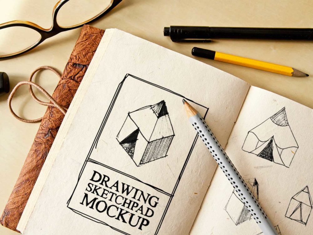 Download Drawing Sketch Pad Free Psd Mockup Free Mockup