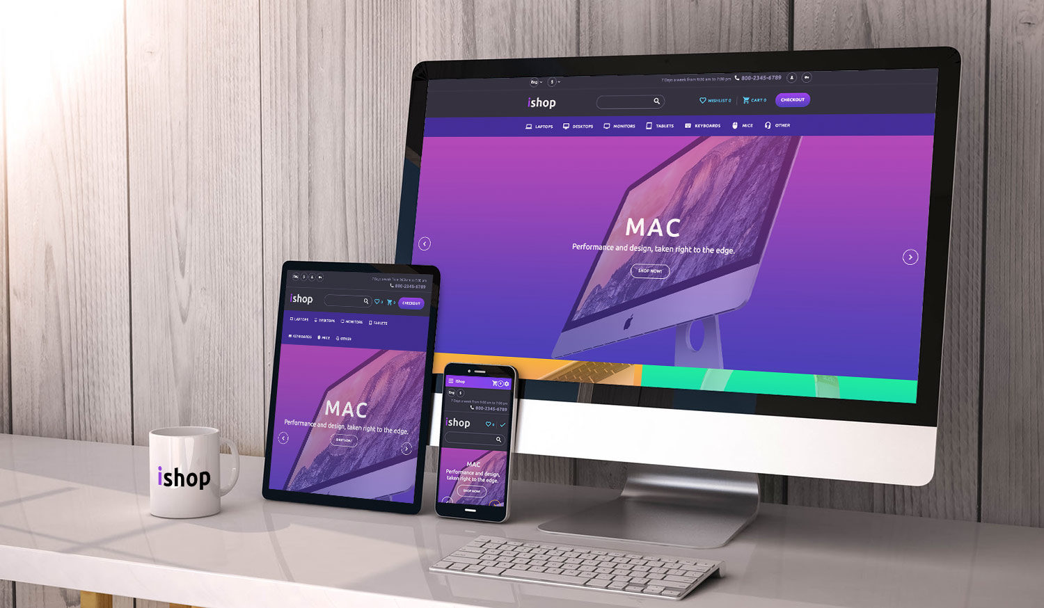 iMac, iPad, iPhone Responsive Website Free Mockup | Free ...
