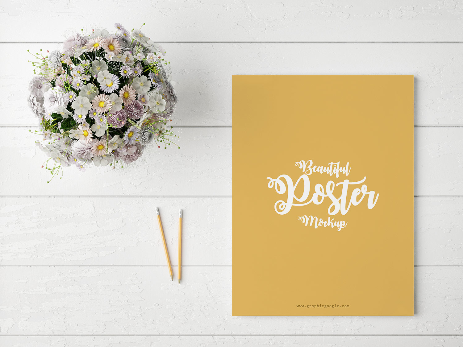 Download Poster-With-Flowers-Free-PSD-Mockup | Free Mockup