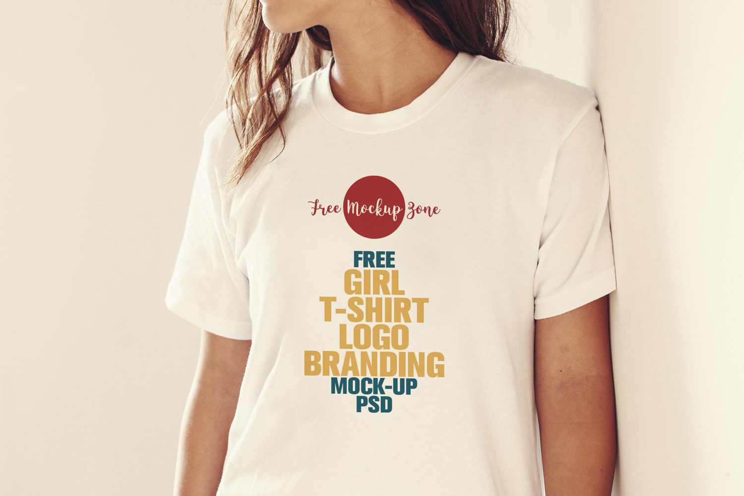 Free t shirt mockup on woman Idea