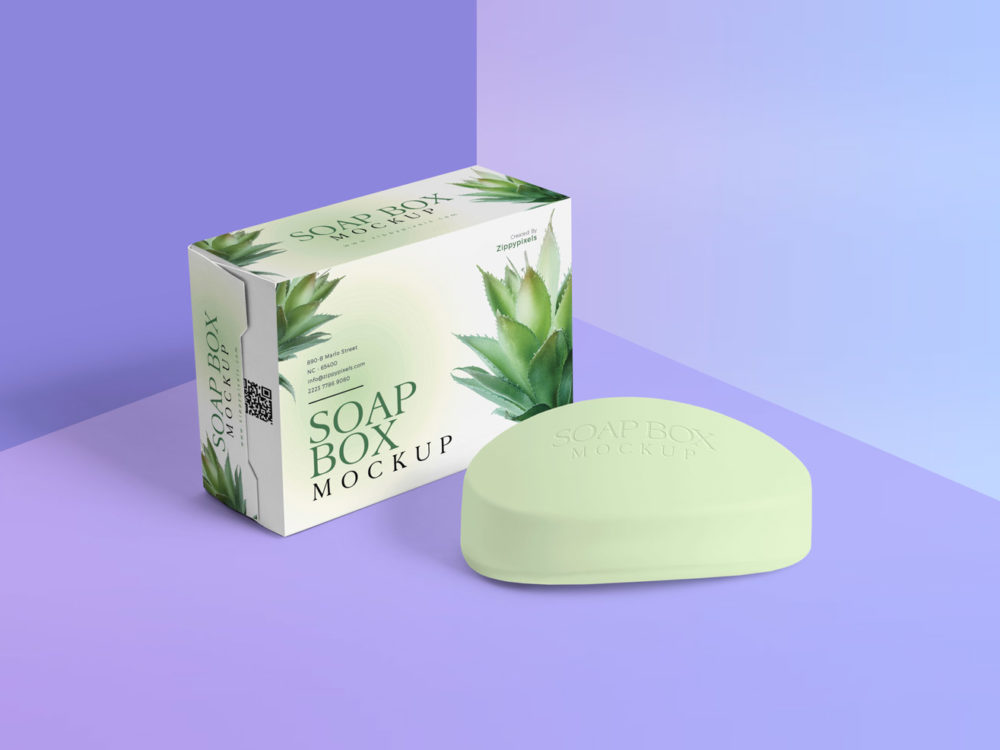 Download Free Packaging Box and Soap Mockup | Free Mockup