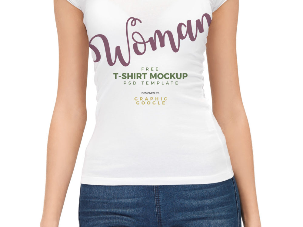 Download Free Woman T-Shirt Mockup PSD | Free Mockup