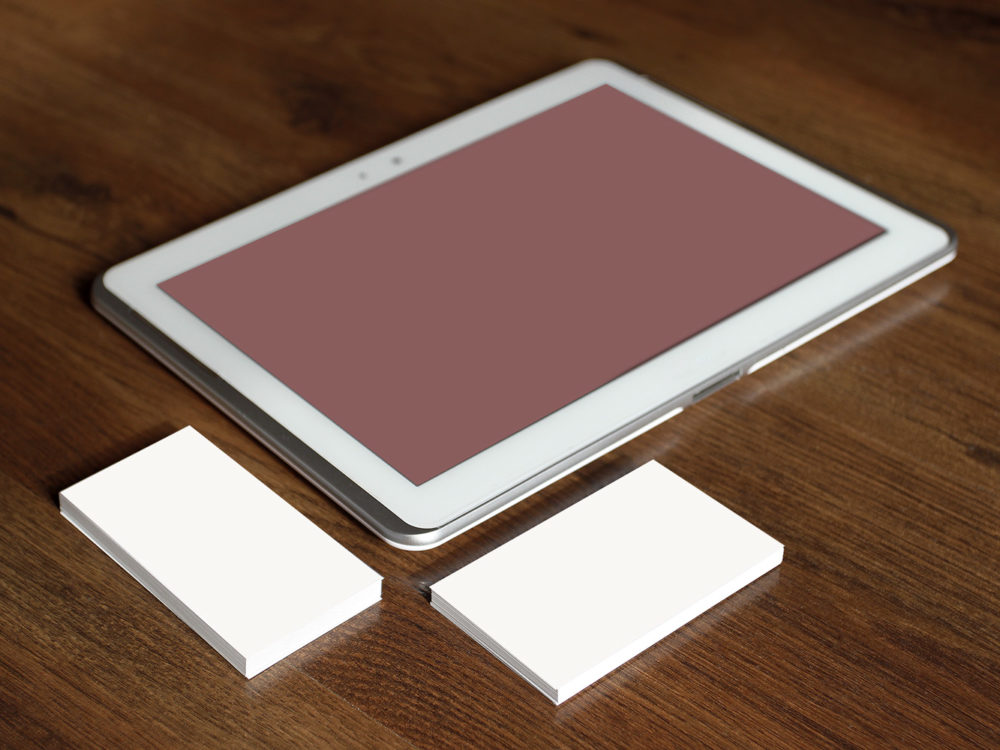 Business Card and Tablet Free Mockup