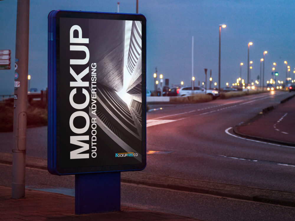 Download Free-Bus-Stop-Outdoor-Advertising-Mockup-01 | Free Mockup
