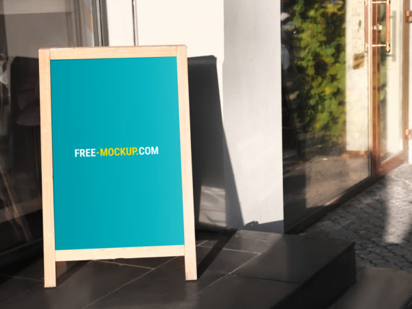 Outdoor Advertising A-Frame Sign Mockup