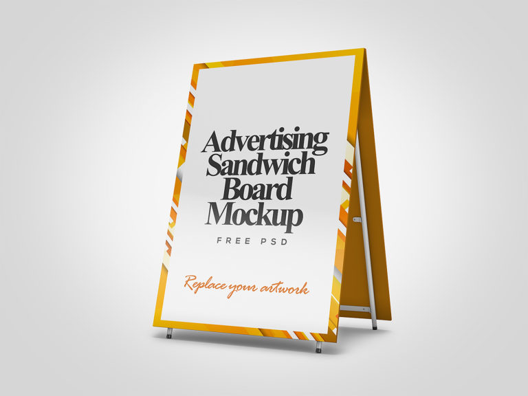 Download Advertising Sandwich Board Mockup PSD Free | Free Mockup