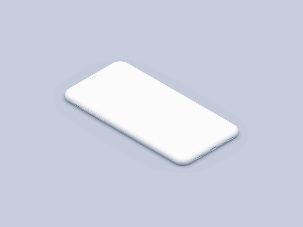 iPhone X Isometric Mockup Free Clay