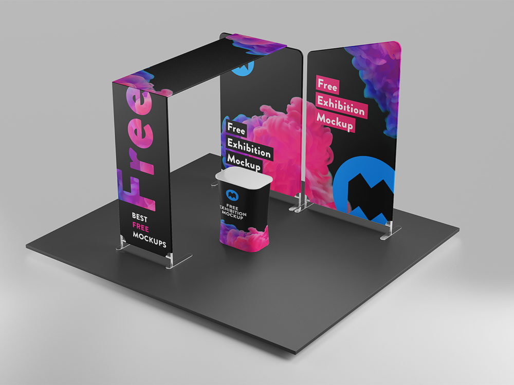 Exhibition stand mock-up free PSD