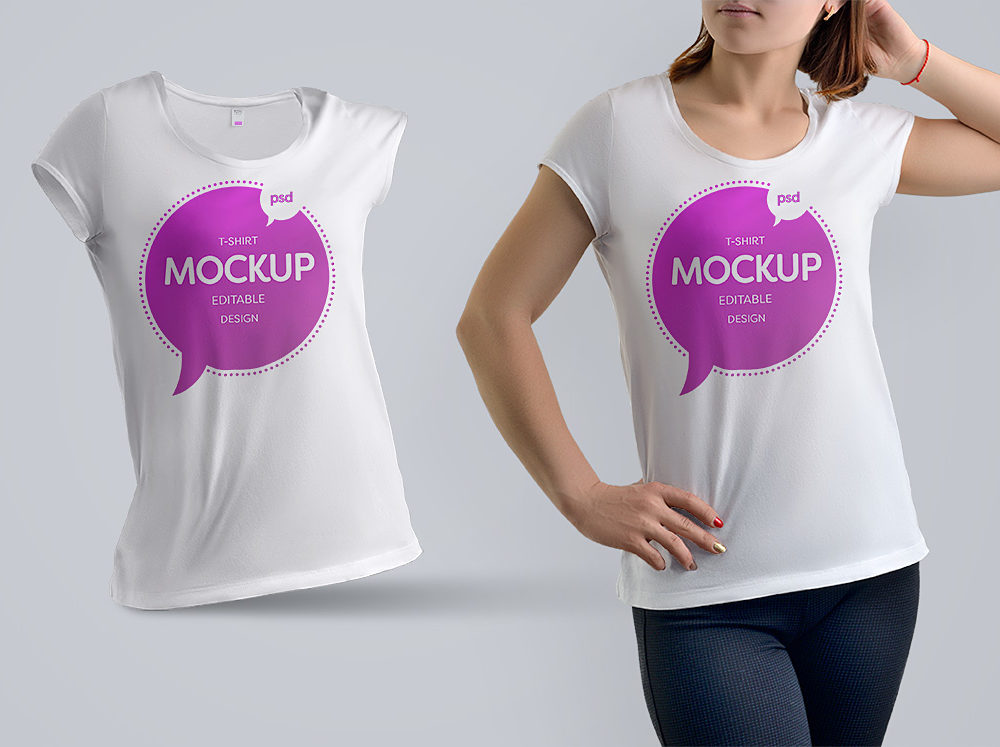 T Shirt Mockup Woman Free PSD Free Mockup