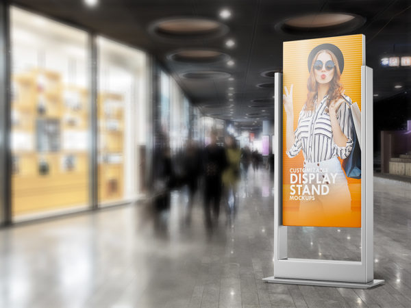 6 Stand Display Sign Mockup | The Free Mockup