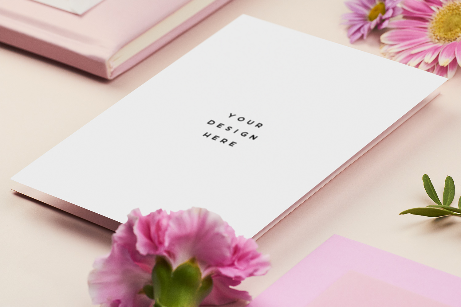 Thank You Card Mockup Floral Set Free Mockup