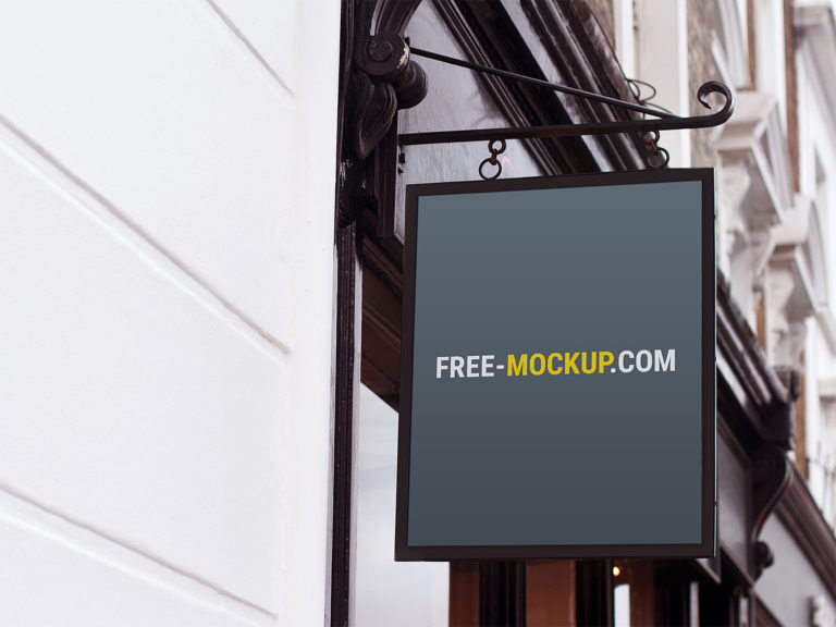 Free Wall Sign Mockup | The Free Mockup