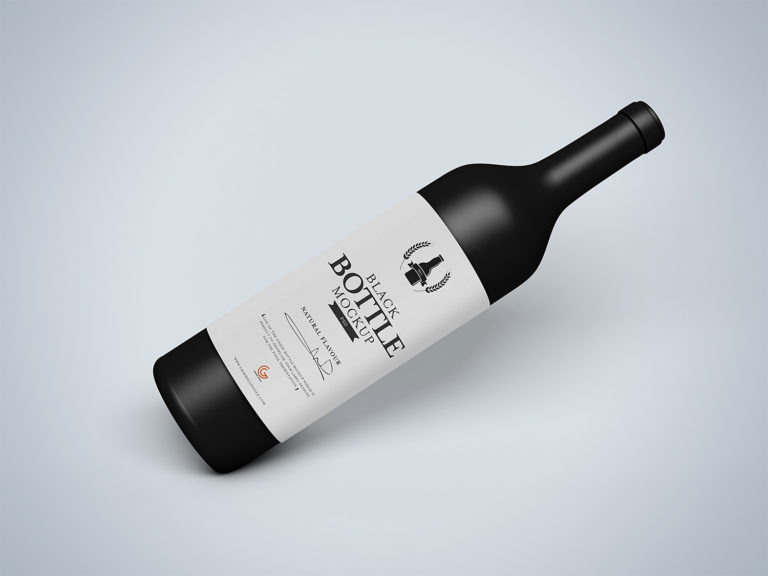 Download Free Black Bottle Wine Mockup | Free Mockup