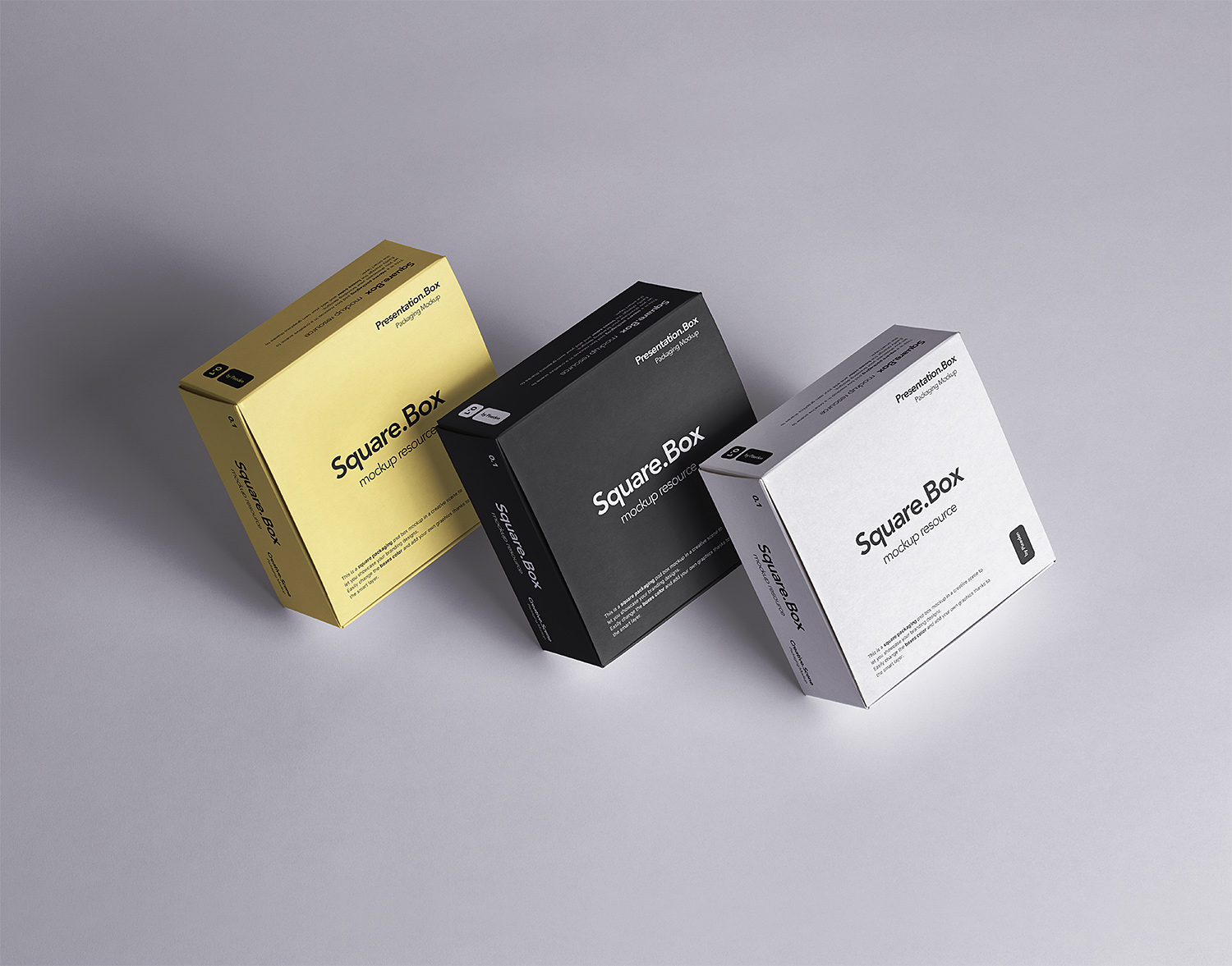 Download Three Square Boxes Packaging Free Mockup Free Mockup