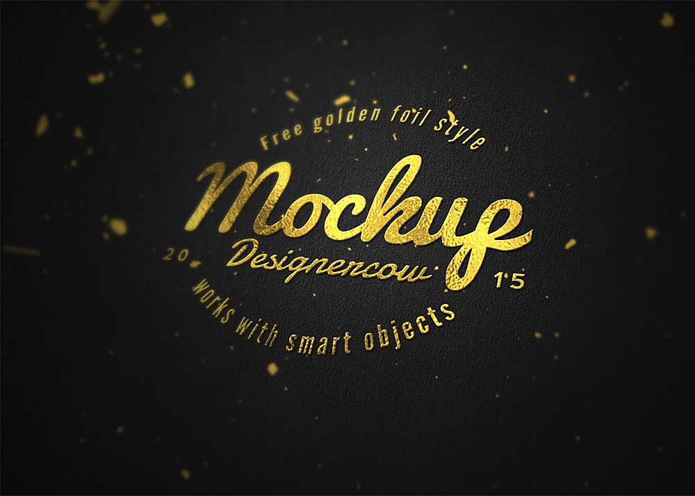 Free Logo Mockup Gold Foil Effect Free Mockup