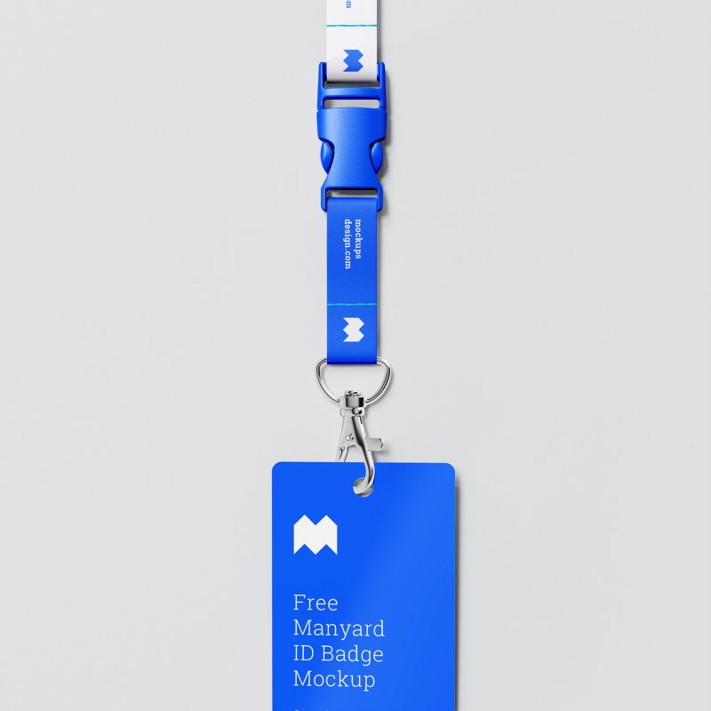 Free Lanyard ID Badge Mockup