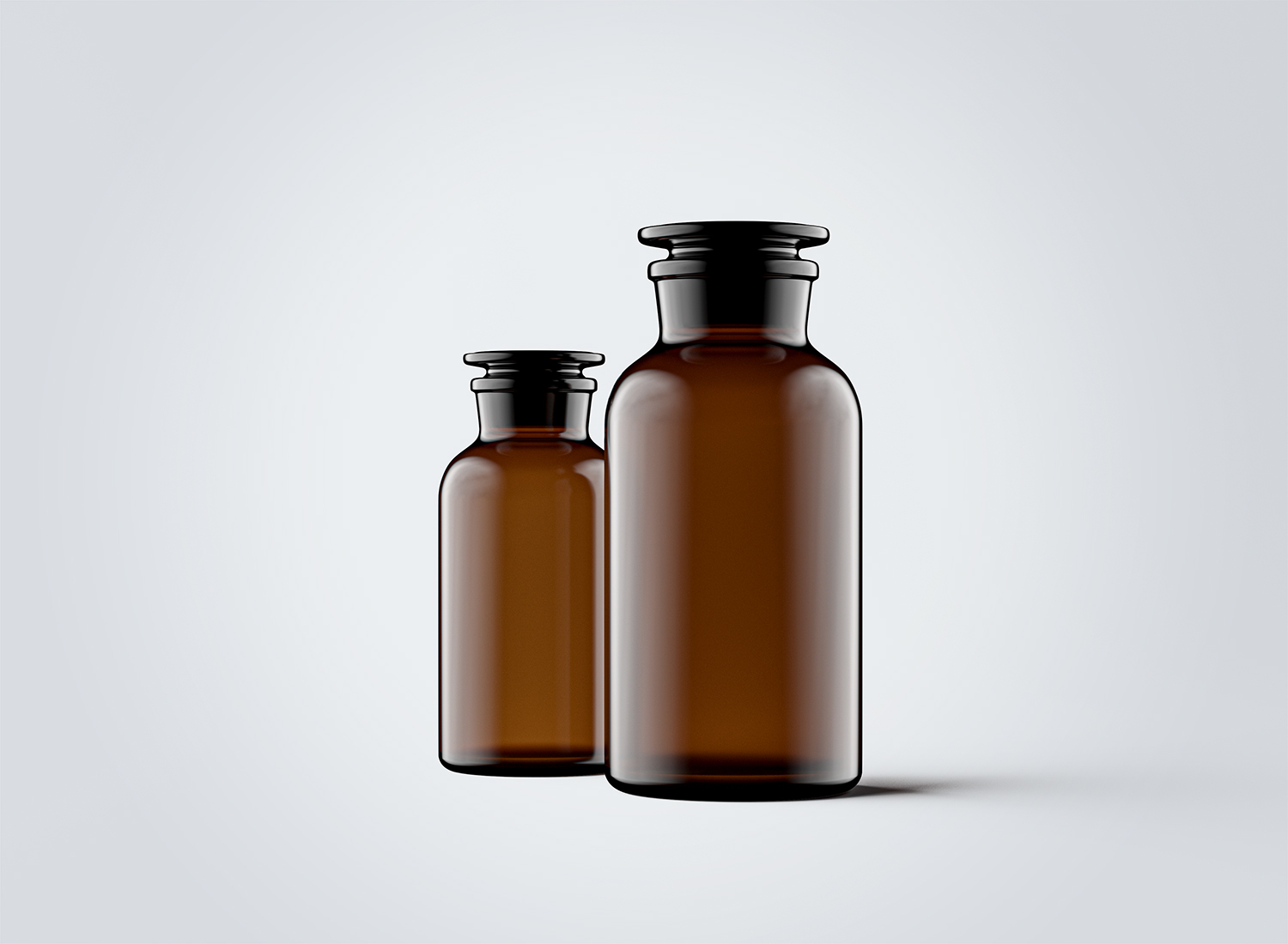 Amber Glass Apothecary Jars Mockup | Free Mockup