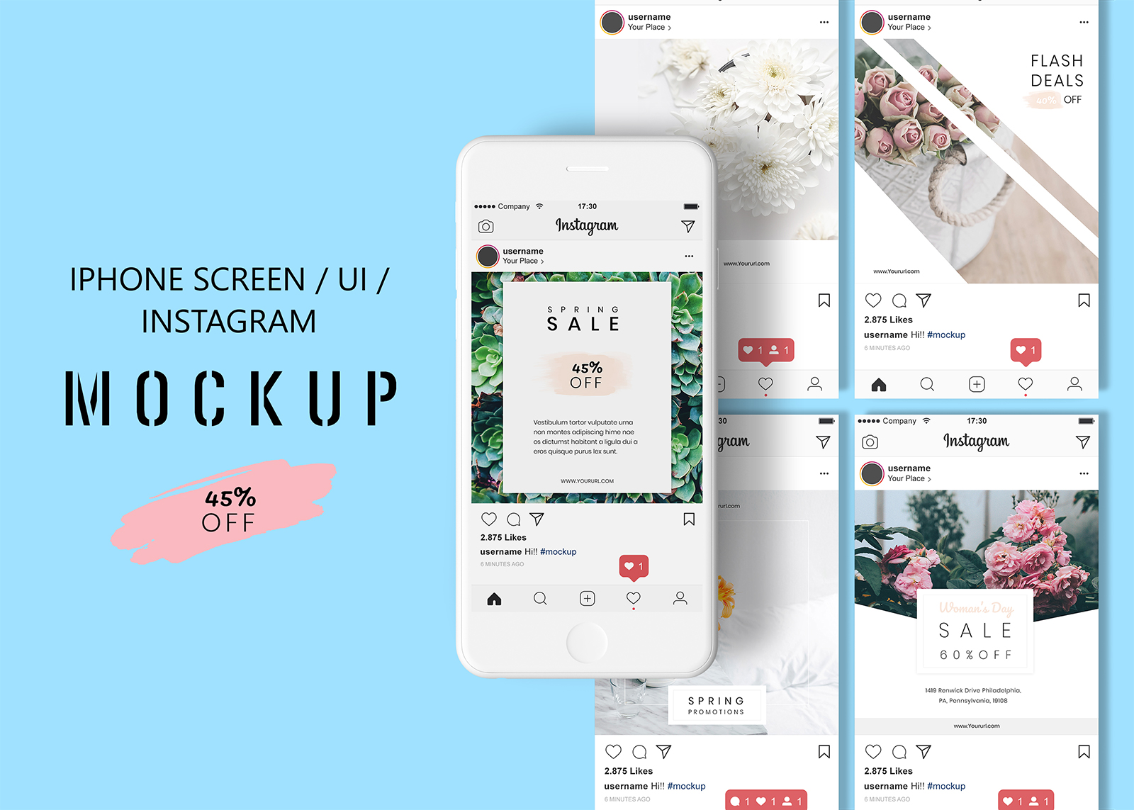 Download Free iPhone Screen / UI / Instagram Design Mockup | Free Mockup