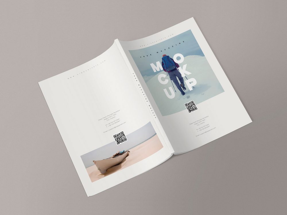Download Front and Back Cover of Magazine PSD Mockup 03 | Free Mockup