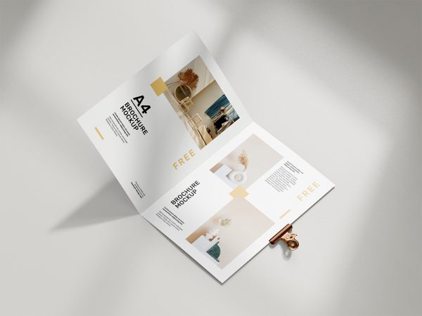 Download Free Folded A4 Brochure Mockup 02 | Free Mockup