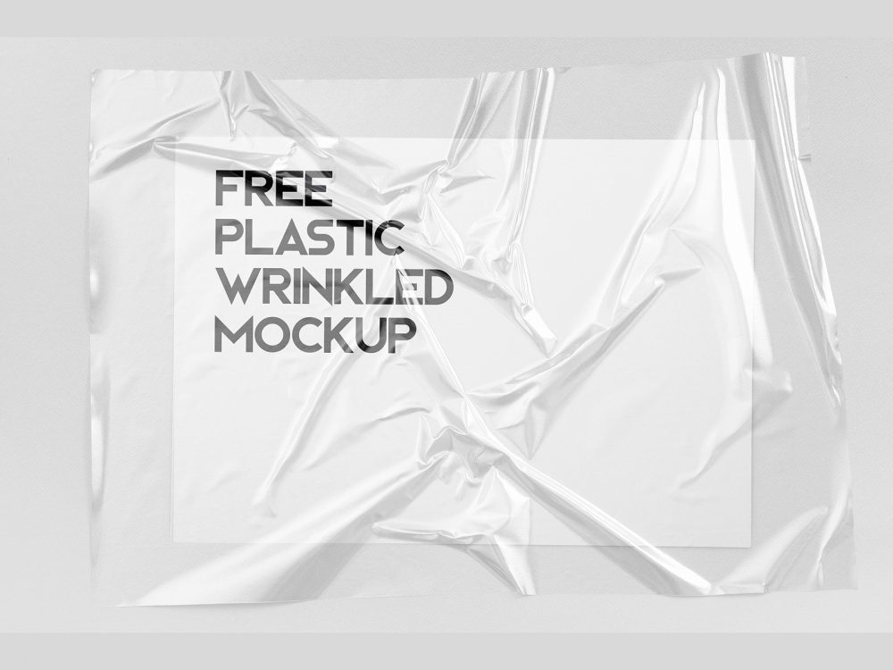 Free Plastic Wrinkled Reflections Mockup