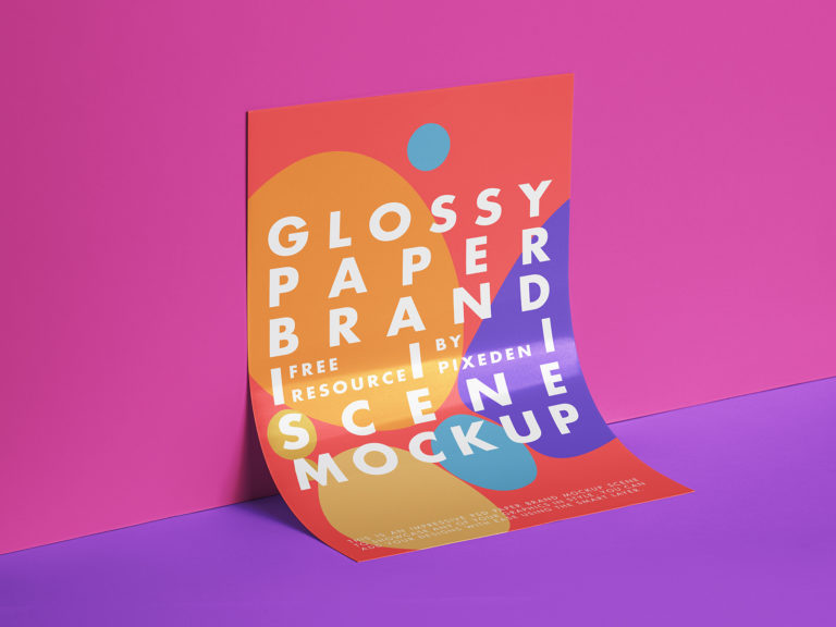 Download Glossy Paper Branding Free Mockup | Free Mockup