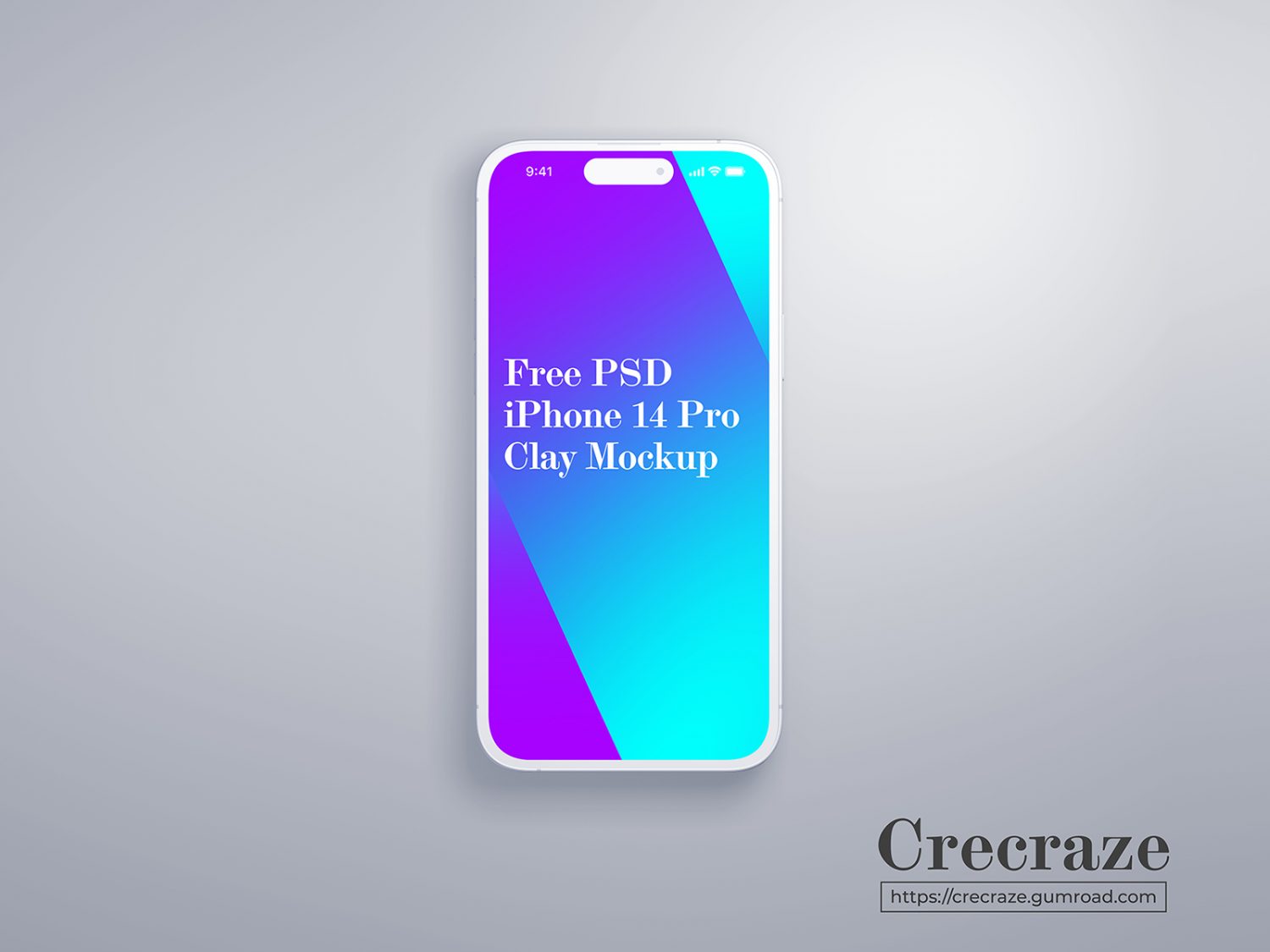 Free iPhone 14 Pro Realistic and Clay Mockup with Status Bar | The Free