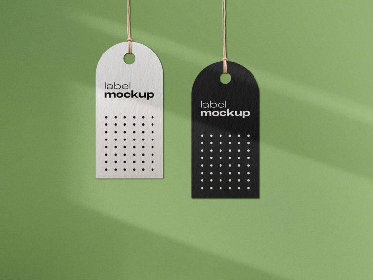 Two Floating Label Tag Mockups | The Free Mockup