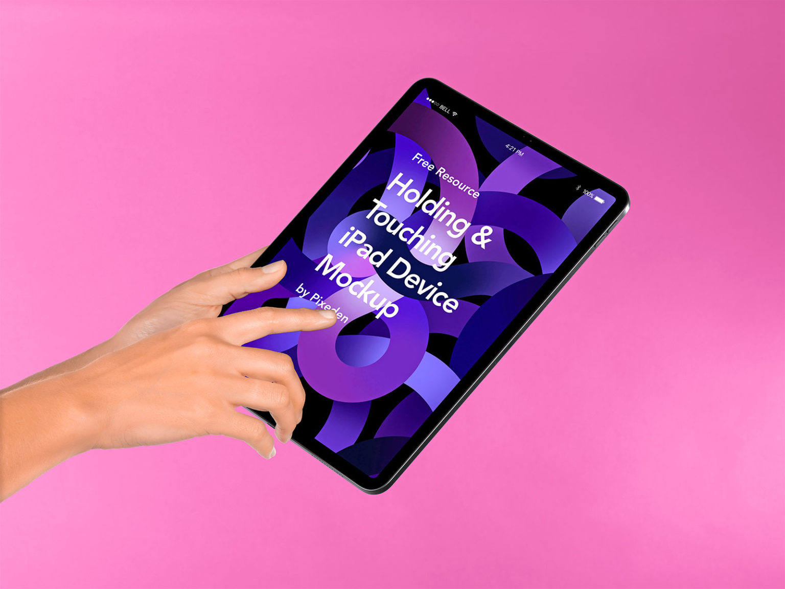 Hand Holding iPad Pro Free PSD Mockup | The Free Mockup