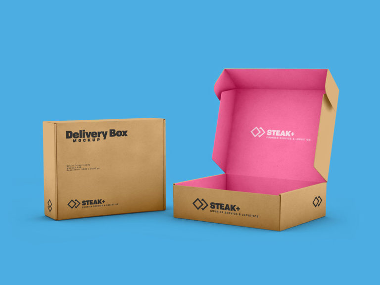 Delivery Shipping Box Free Mockup - Free Mockup