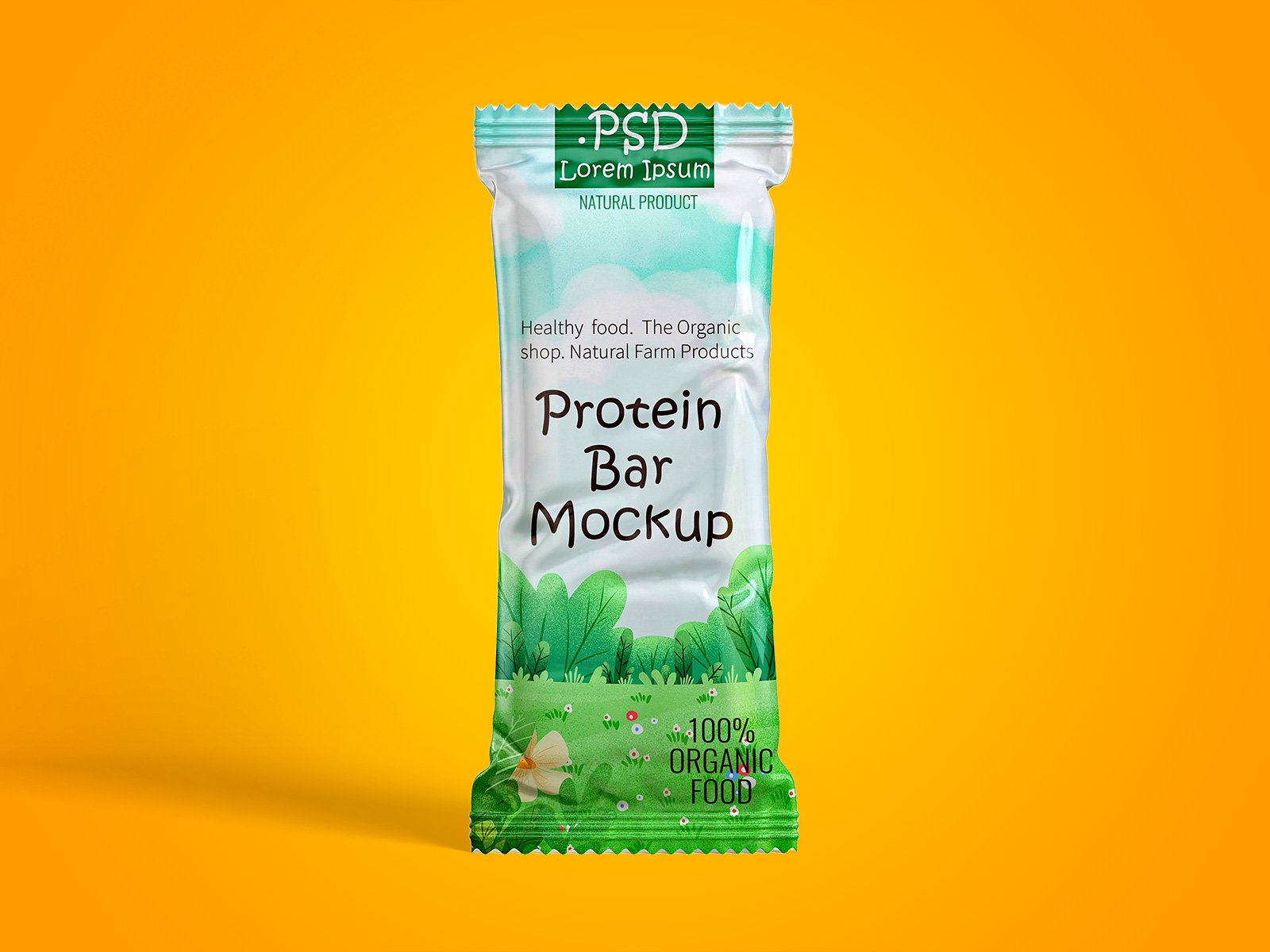 Protein Bar Packaging Free Mockup | The Free Mockup