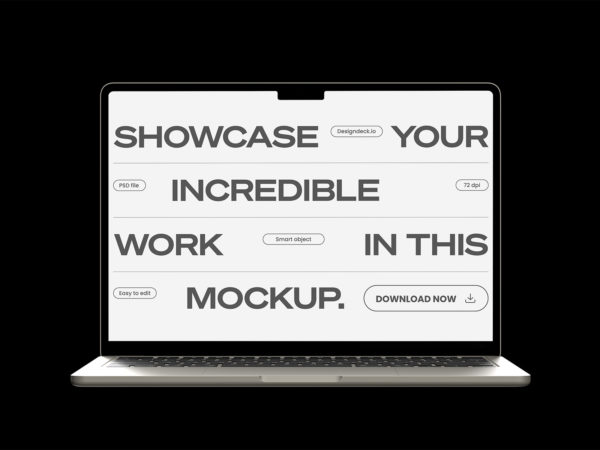 Free MacBook Air Mockup UI/UX