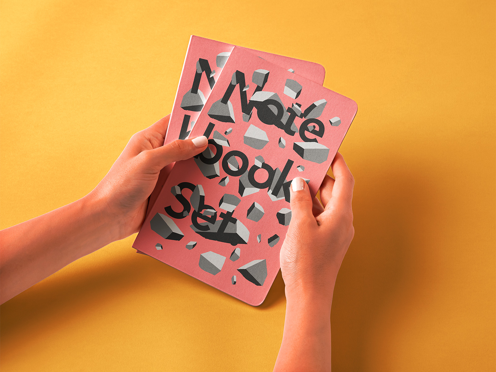 Free Notebook Stationery Mockup in Hands | The Free Mockup