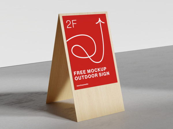 Free Outdoor A-Frame Sign Mockup