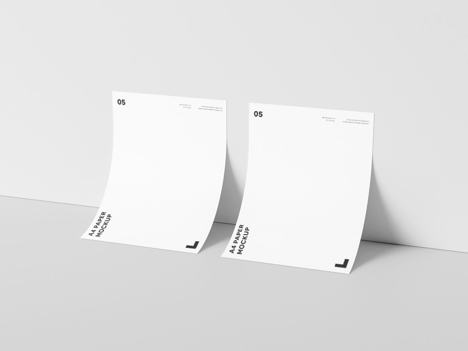 Free Two A4 Brand Paper Mockups | The Free Mockup