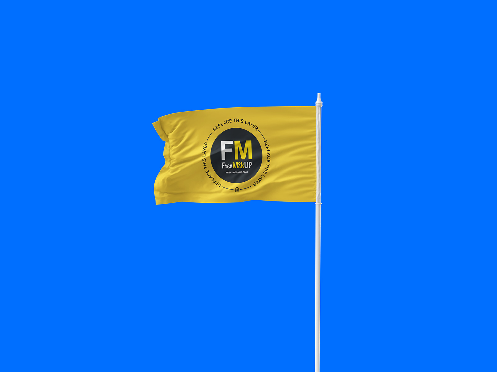 Free Waving Flag Mockup Psd 8729