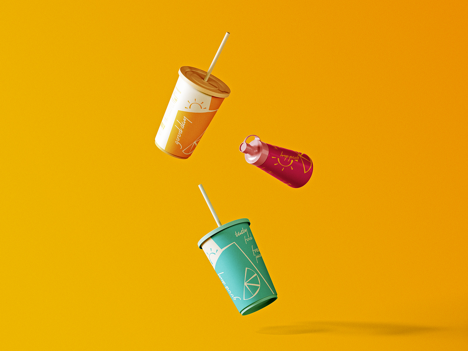 Realistic Mockup of a Soda Cup with or without Straw (FREE