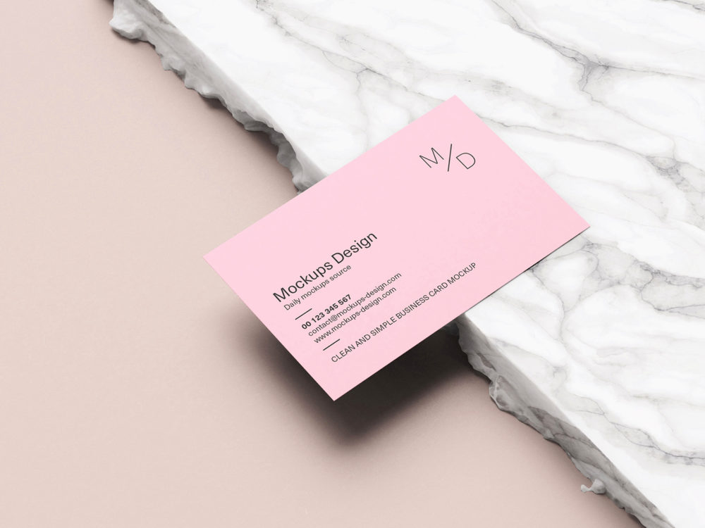 Free Business Card Mockup on Marble | The Free Mockup