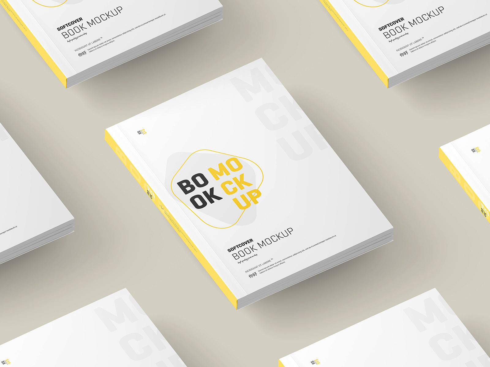 Free Clean Softcover Book Mockup (4 PSD's)