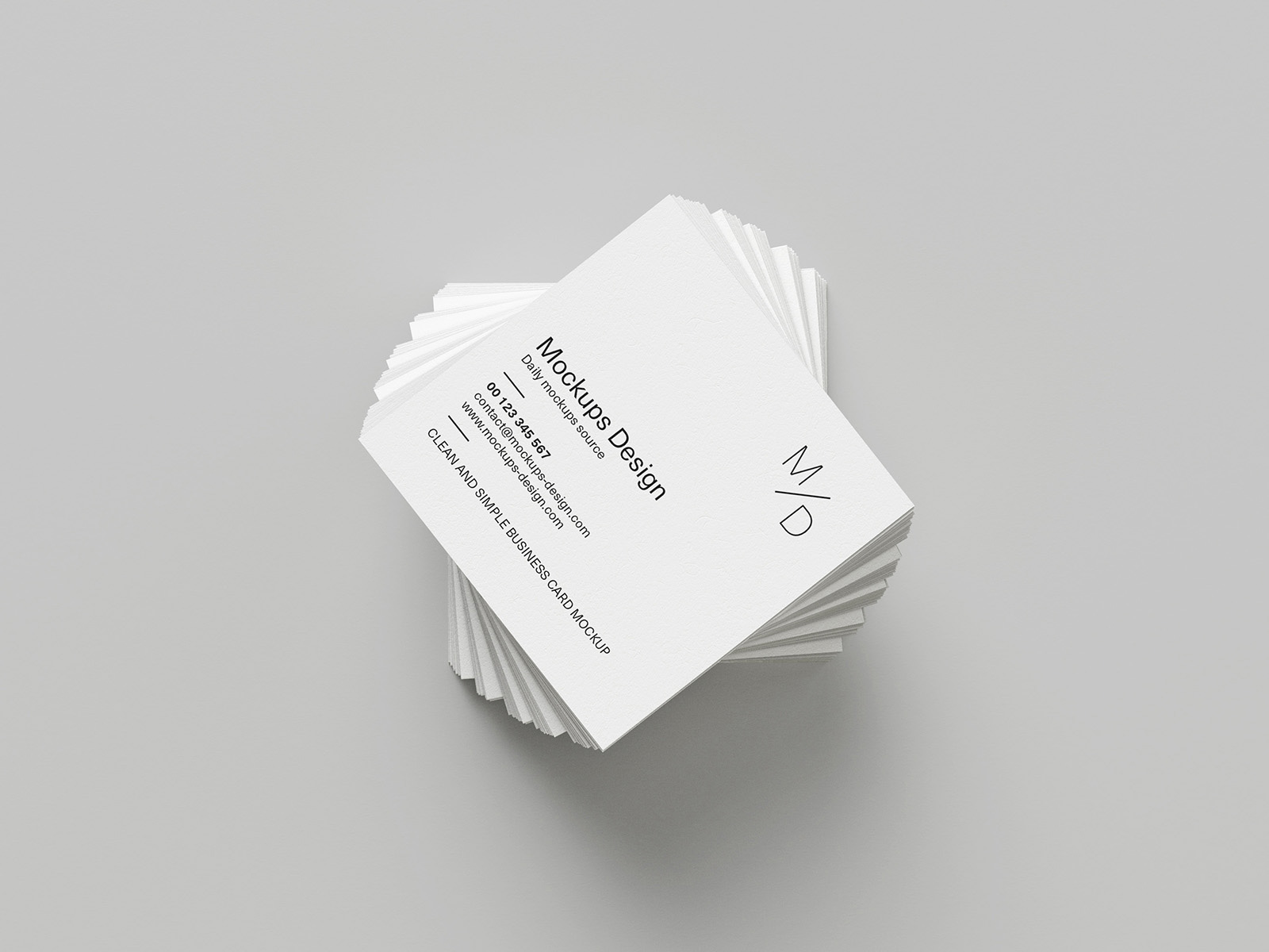 Free Square Business Card Stack Mockup