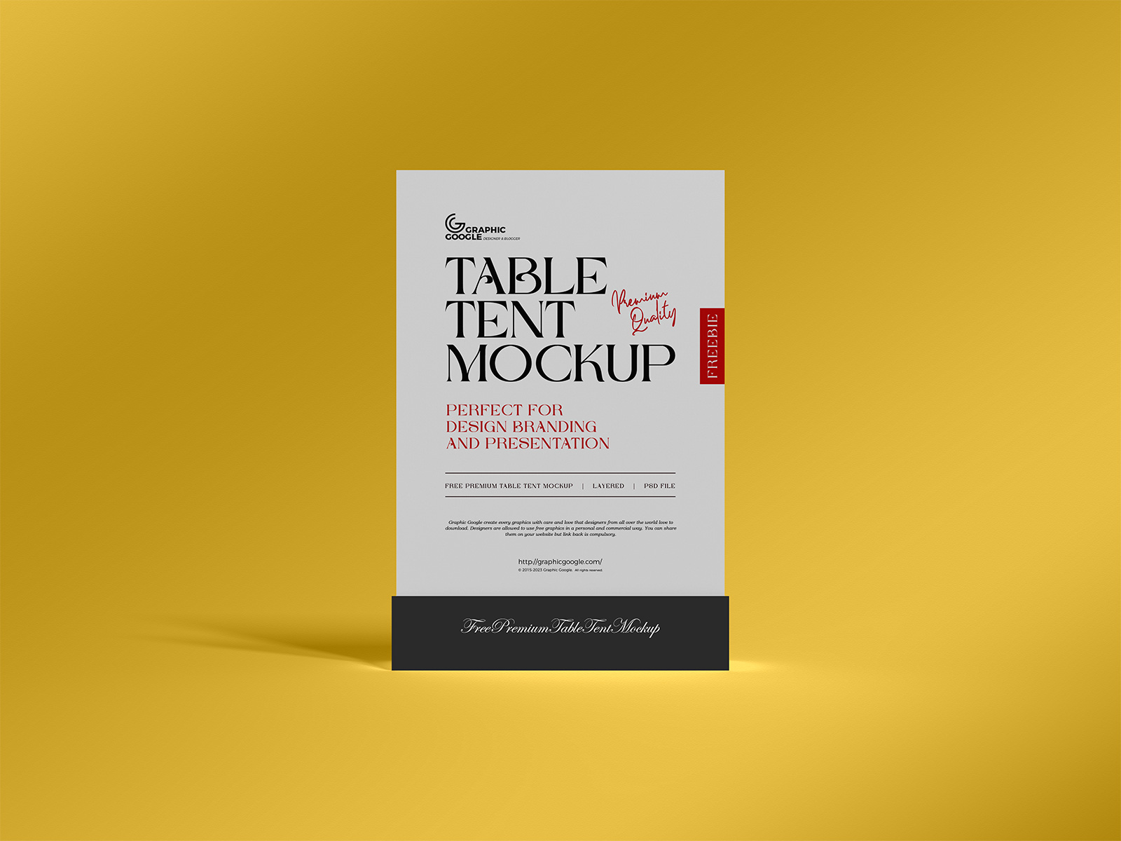 Free Table Tent PSD Mockup