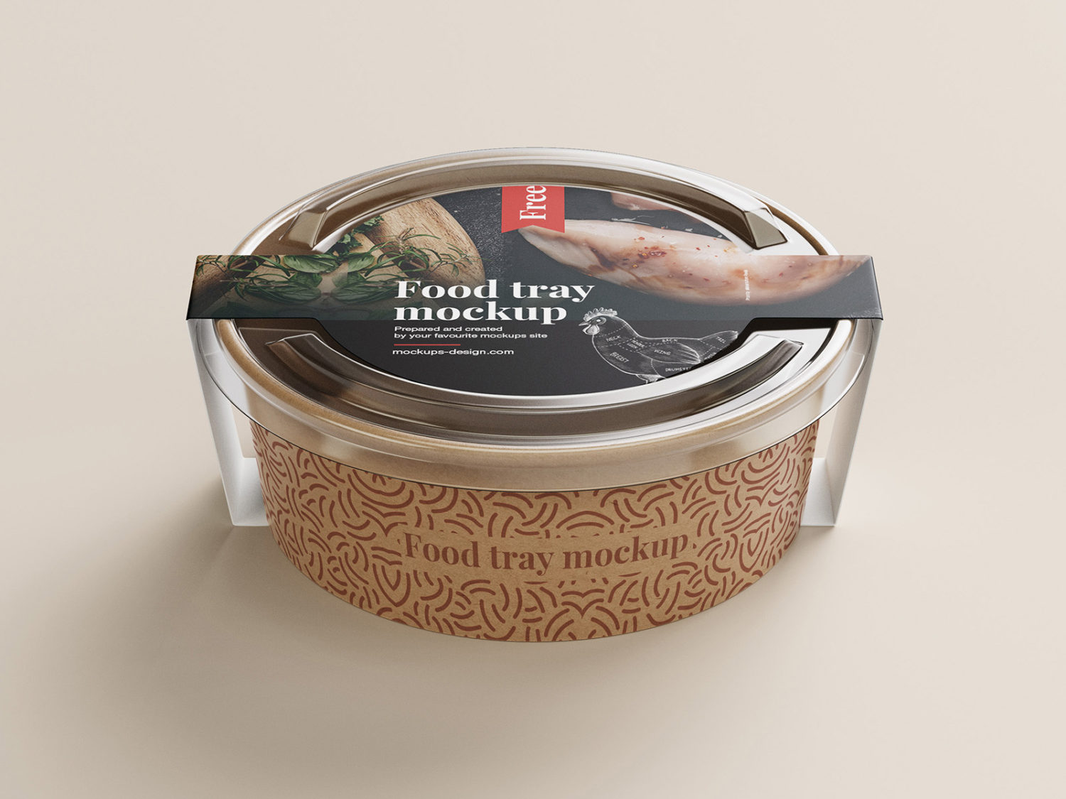 Round Food Tray Container Mockup Free Mockup