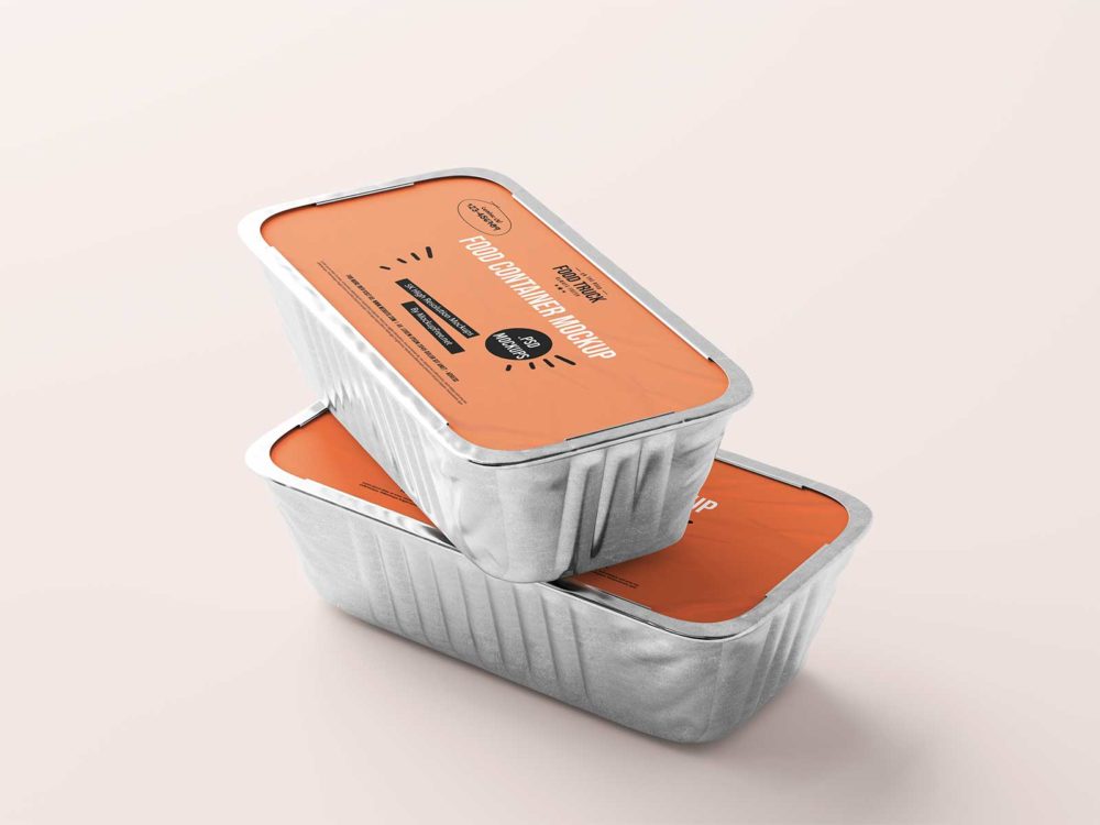 Aluminum Food Container Mockup: Present Your Culinary Creations with Style