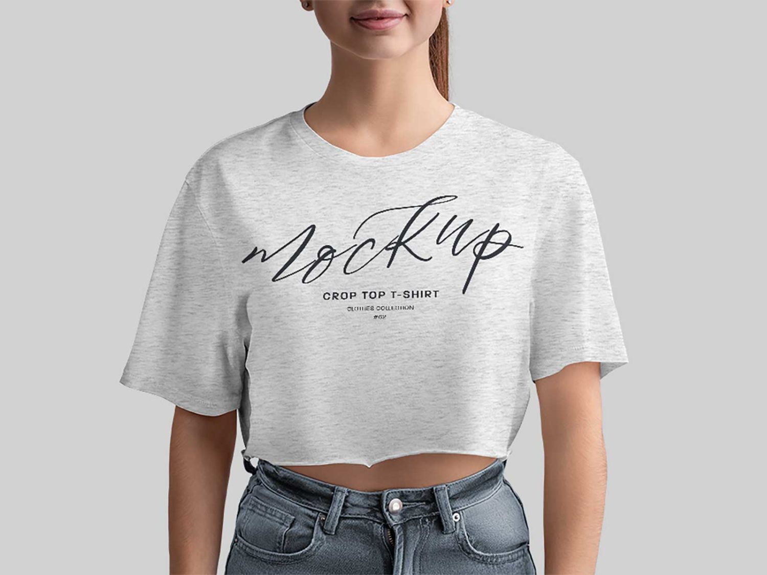 Crop Top Woman T Shirt Mockup 01   Free Mockup