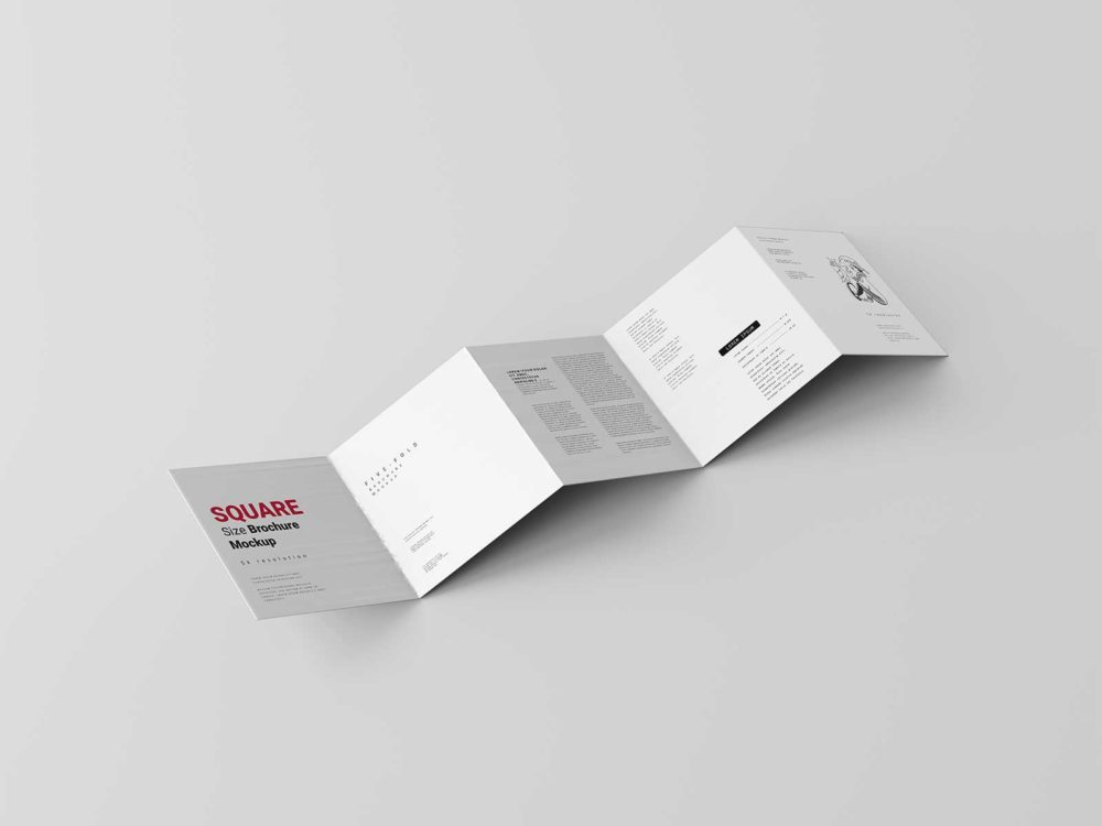 Five-Fold Square Brochure Mockups: Elevate Your Presentation