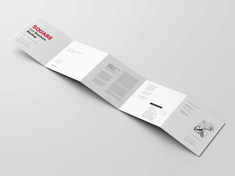 Five-Fold Square Brochure Mockups: Elevate Your Presentation