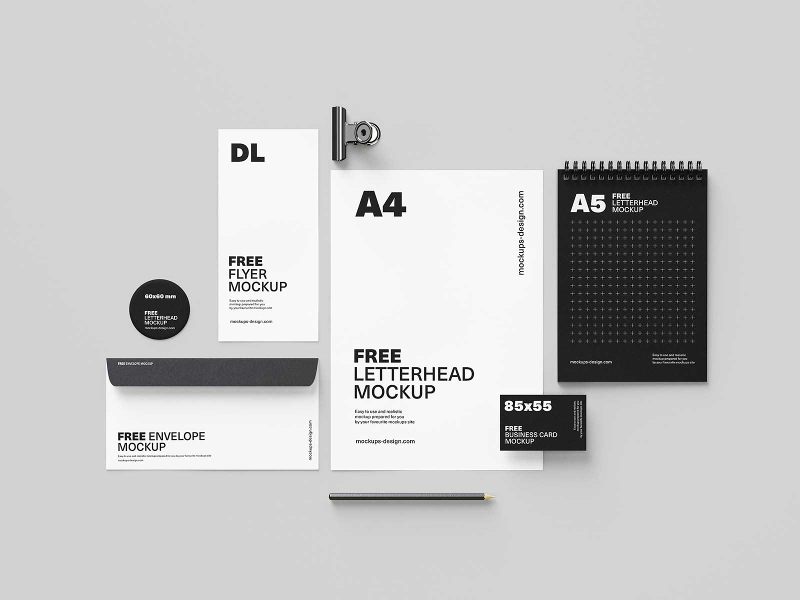 Free Stationery Mockup PSD Bundle